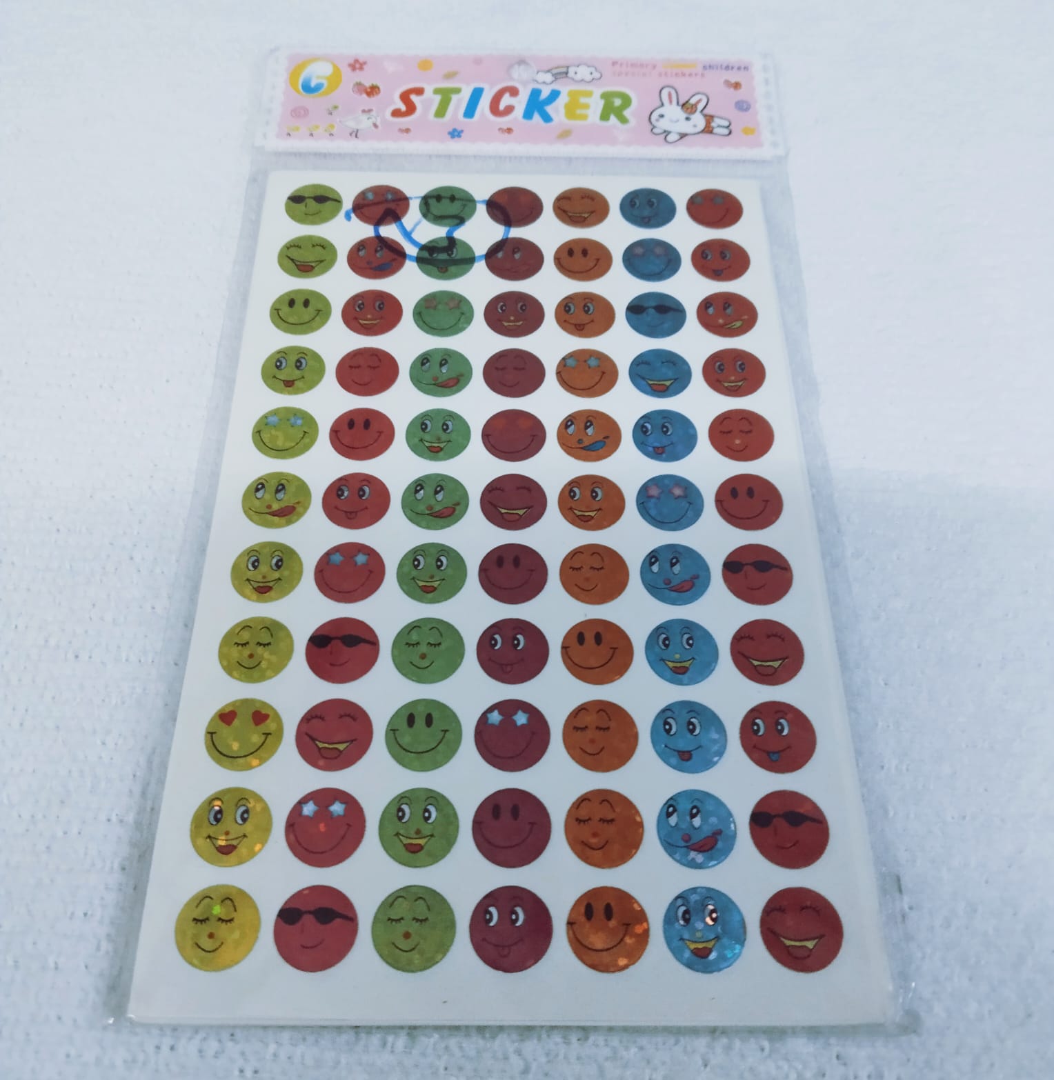 Smiley Kind Sticker Self Adhesive Shining Smiley Stickers Different Sizes Pack of 10 Sheets ...
